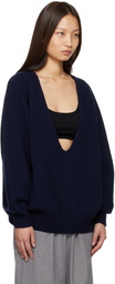 Baserange Navy Soar V-Neck Sweater