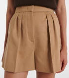 Max Mara Pleated camel hair shorts