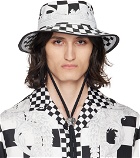 Versace Black & White Damier Print Hat
