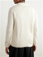 Thom Sweeney - Ribbed Wool and Cashmere-Blend Half-Zip Sweater - White