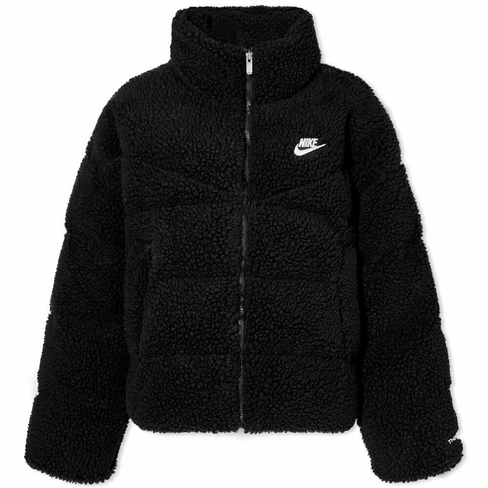Nike Women's City Sherpa Jacket in Black/White Nike