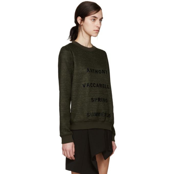 Anthony Vaccarello Green Logo Pullover