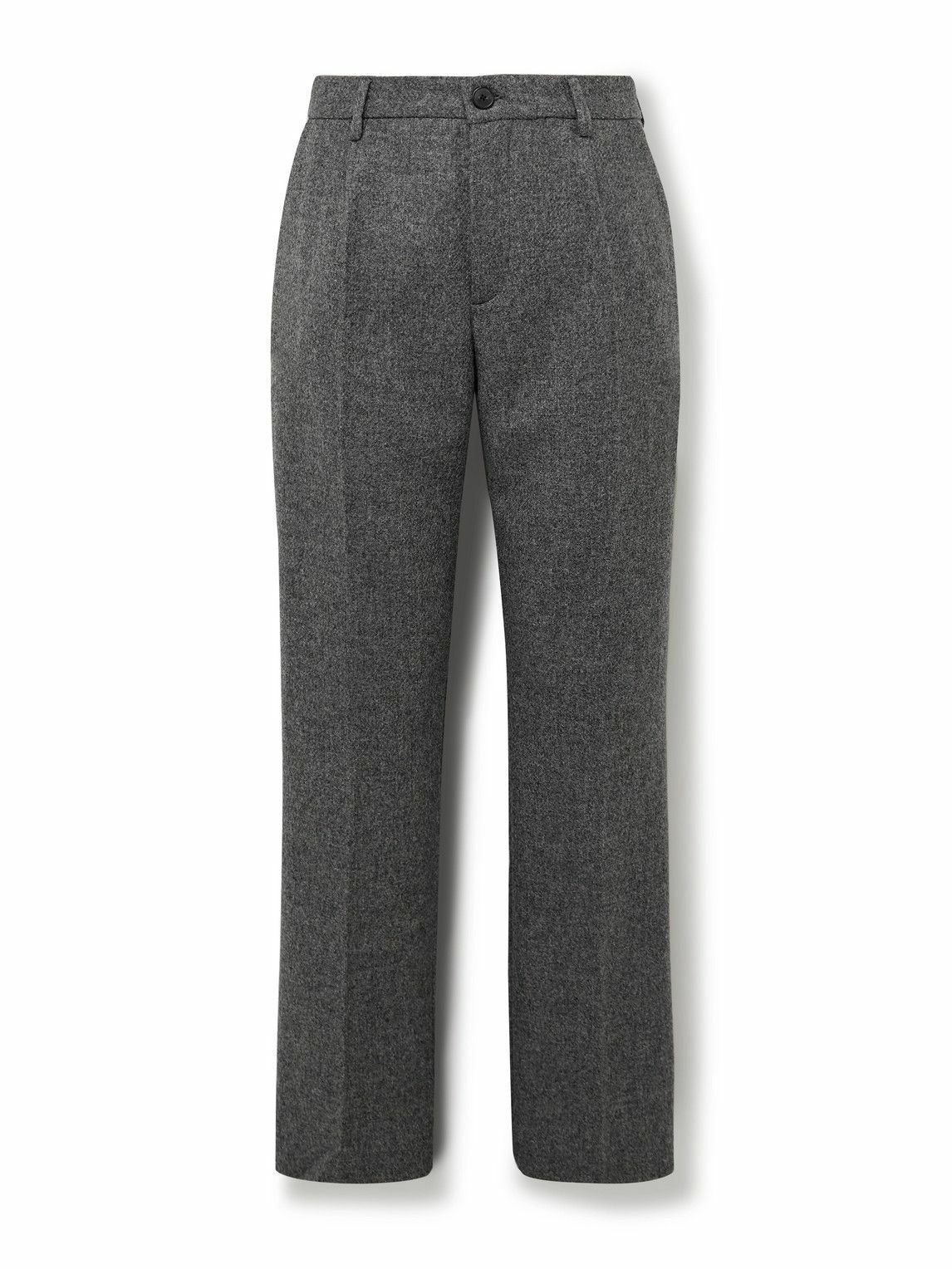 Portuguese Flannel - Straight-Leg Pleated Wool Suit Trousers - Gray