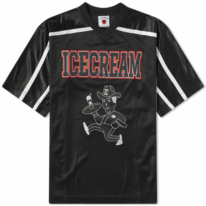 Photo: ICECREAM Men's Football Shirt in Black