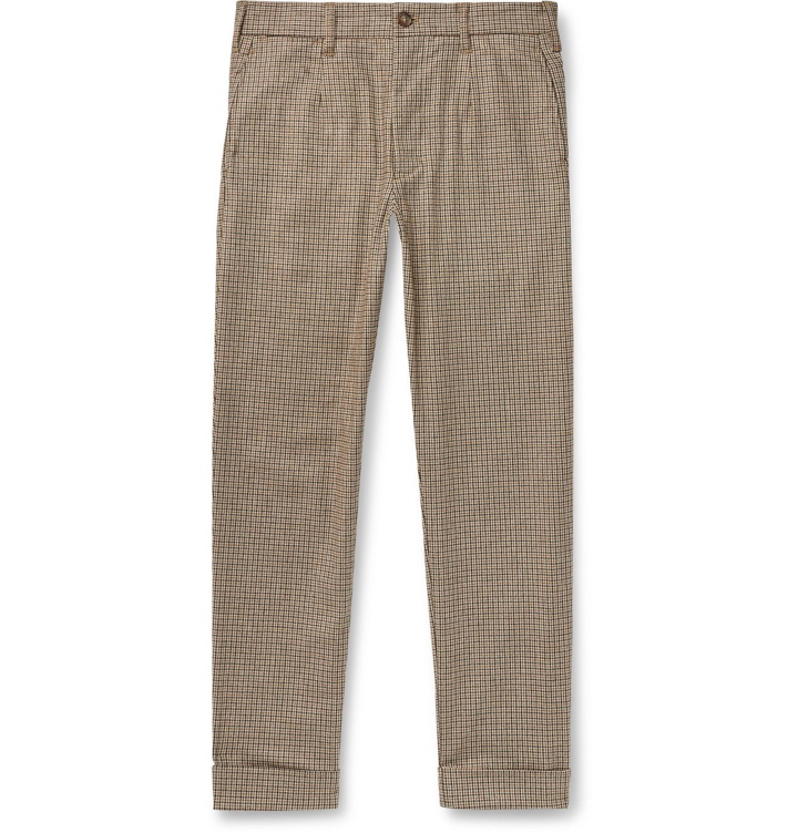 Photo: Engineered Garments - Andover Tapered Houndstooth Woven Trousers - Brown