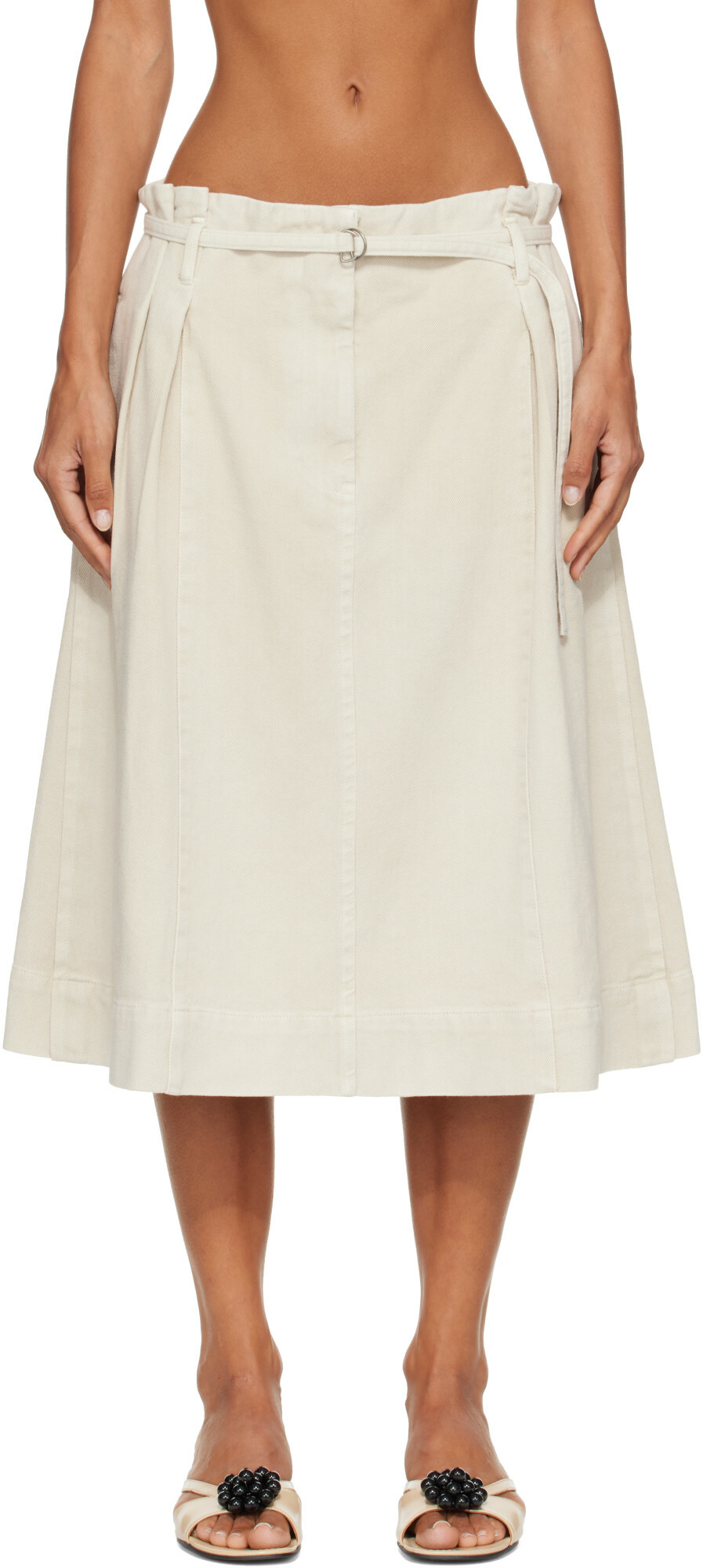 LE17SEPTEMBRE Off-White Kate Denim Midi Skirt