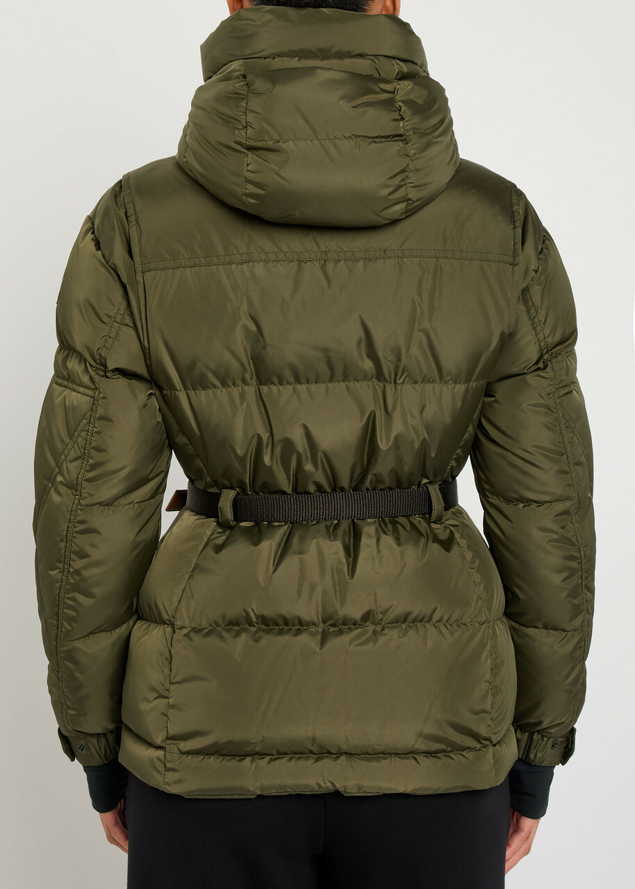 Moncler Salastrains Belted Padded Shell Jacket Green Dark