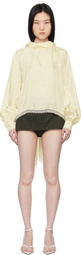 Pushbutton Off-White Two Way Blouse