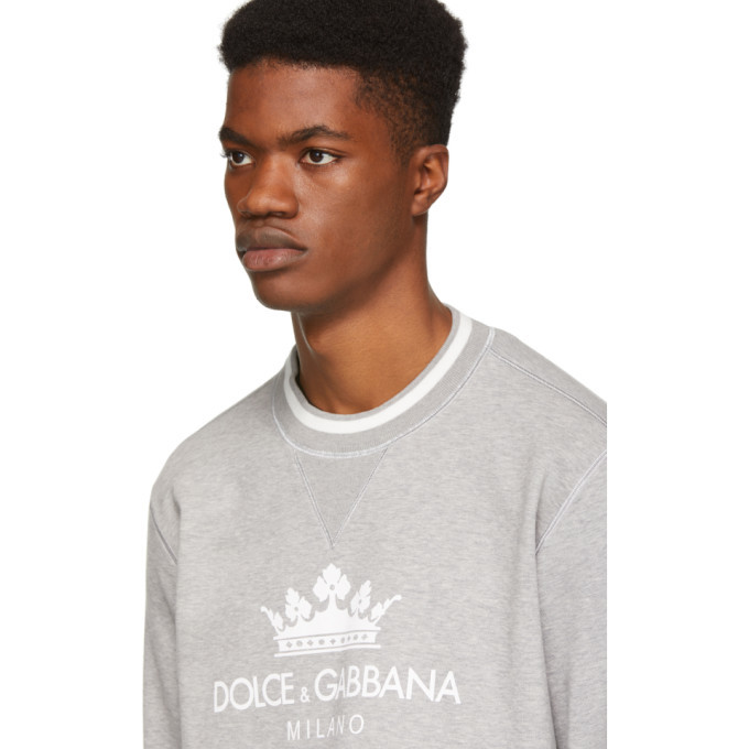 Dolce and Gabbana Grey Crown Logo Sweatshirt Dolce Gabbana