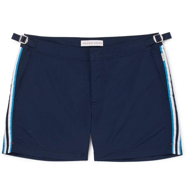 Photo: Orlebar Brown - Setter Short-Length Grosgrain-Trimmed Swim Shorts - Men - Navy