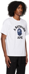 BAPE White & Navy Camo College T-Shirt