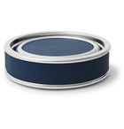 Lorenzi Milano - Silver-Tone and Full-Grain Leather Coaster Set - Navy