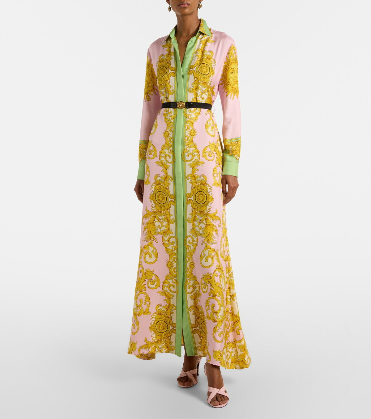 Versace Printed silk twill shirt dress