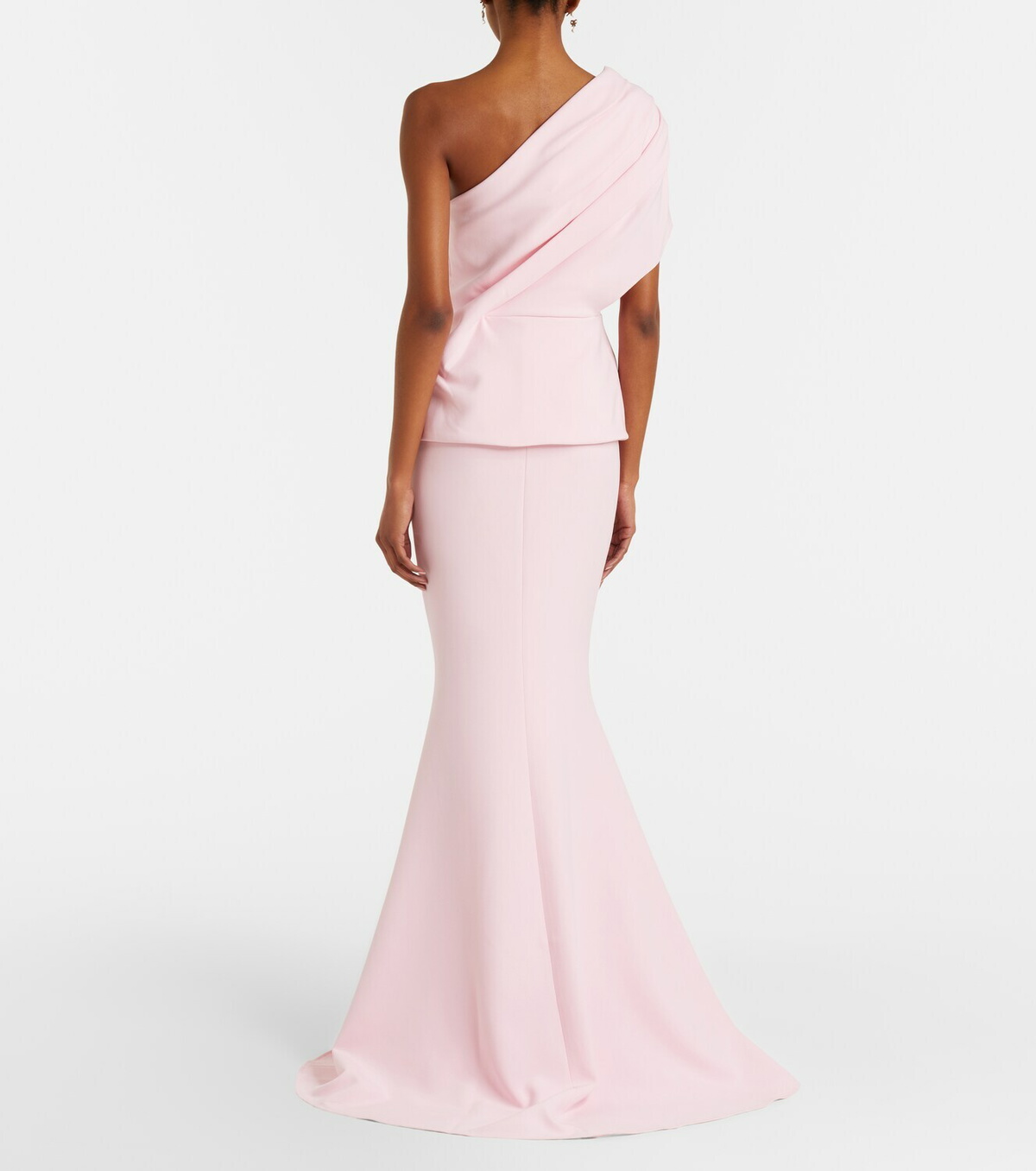 Safiyaa Elyna one-shoulder crêpe gown