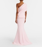 Safiyaa Elyna one-shoulder crêpe gown