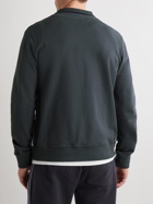 Mr P. - Striped Organic Cotton-Jersey Half-Zip Sweatshirt - Gray