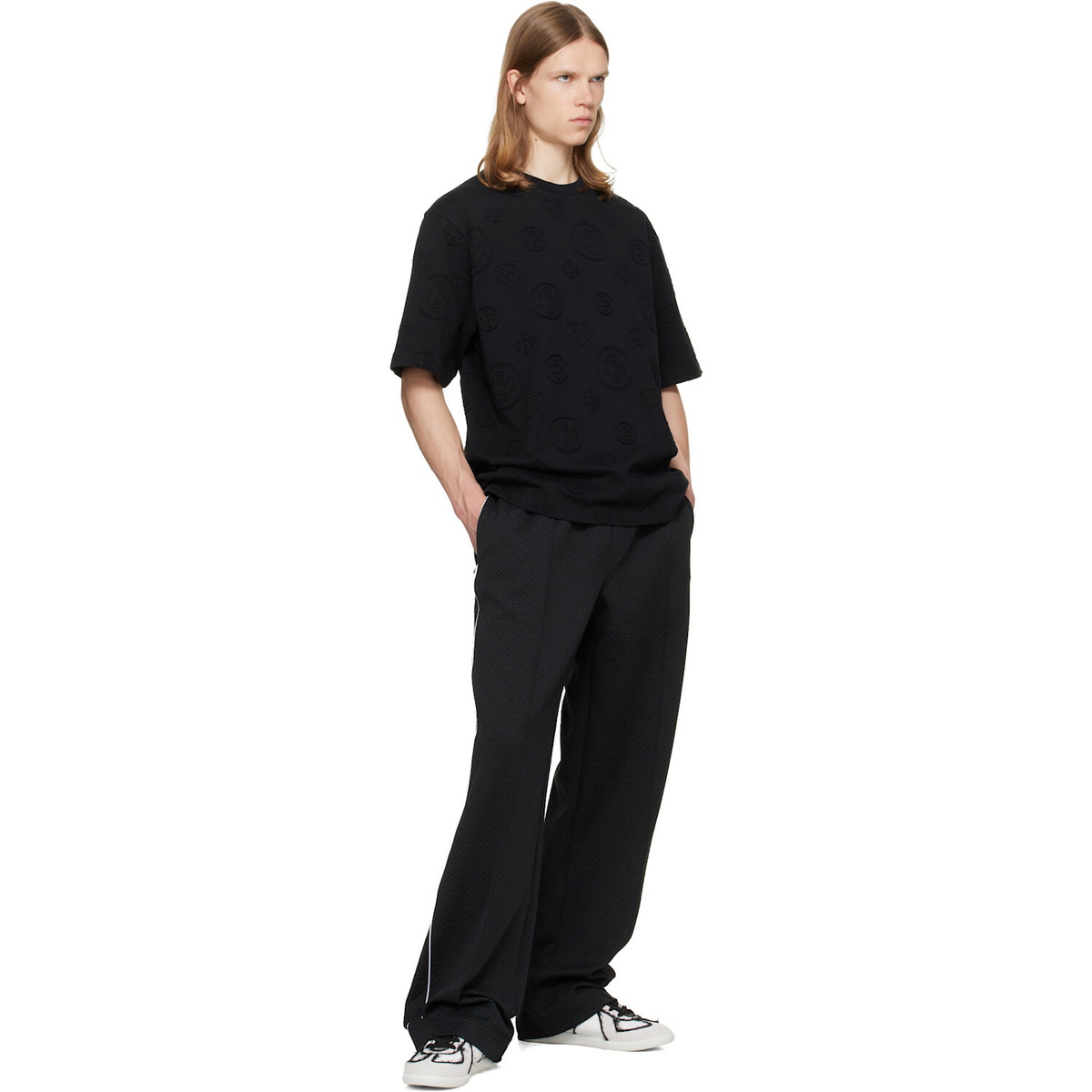 Casablanca Black Raised Monogram Track Pants