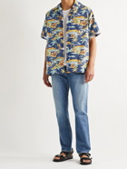 GO BAREFOOT - Old Hawaii Camp-Collar Printed Cotton Shirt - Blue - S