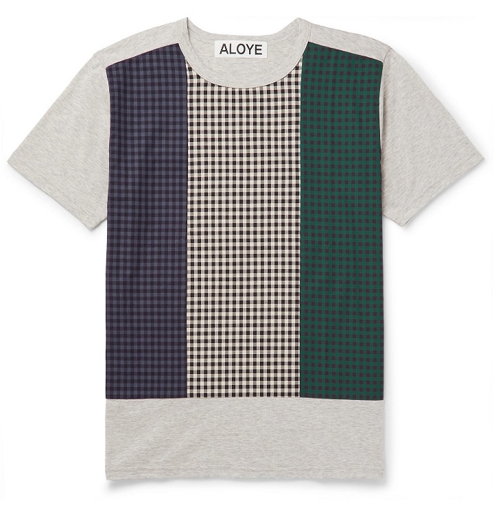 Photo: Aloye - Panelled Cotton-Jersey T-Shirt - Gray