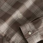 END. Men's Border Shirt in Dark Sand Check