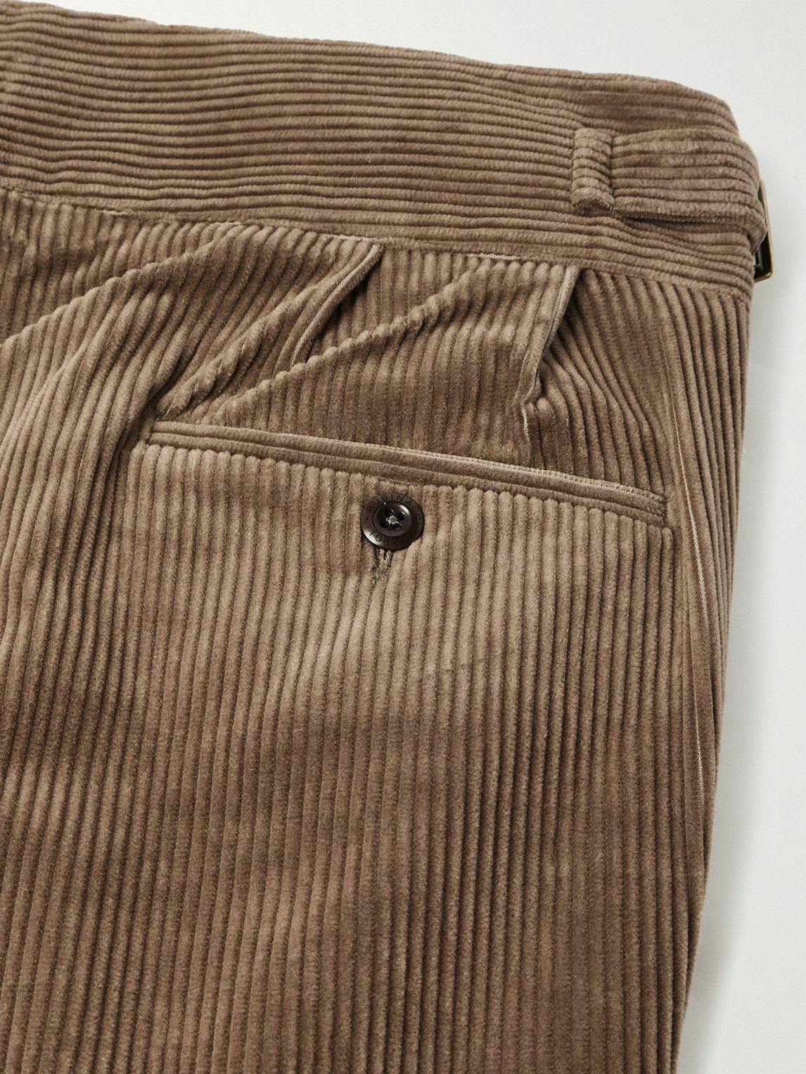 Rubinacci - Manny Straight-Leg Pleated Cotton Trousers - Brown