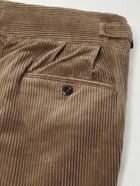 Rubinacci - Manny Straight-Leg Pleated Cotton Trousers - Brown