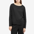 DONNI. Women's Jersey Bow Long Sleeve Top in Jet