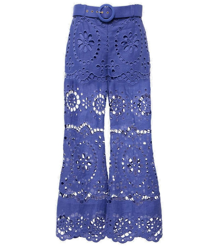 Photo: Zimmermann Pop embroidered linen cropped pants