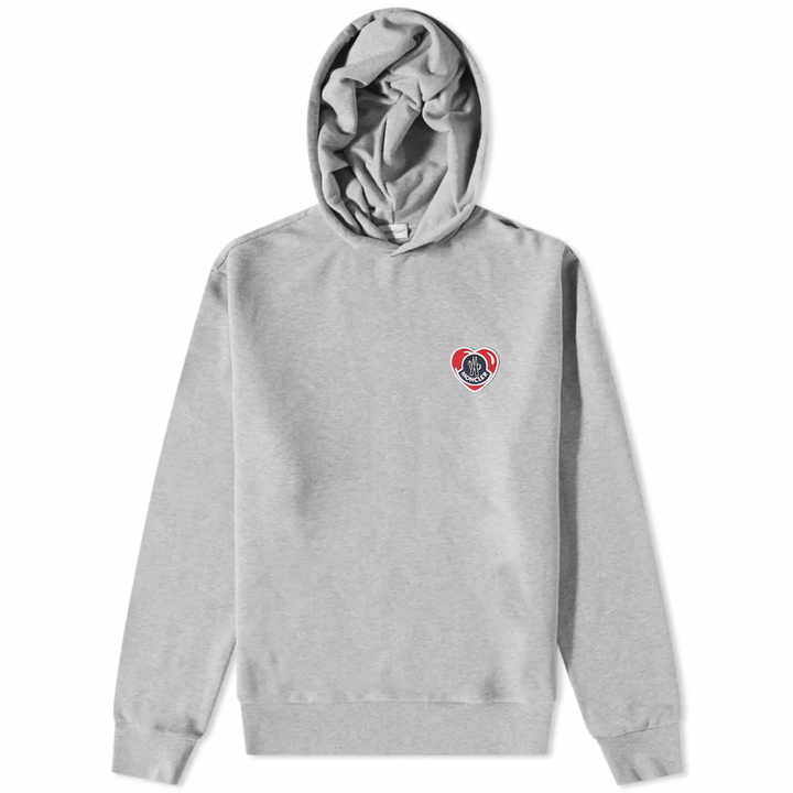 Photo: Moncler Men's Heart Popover Hoodie in Grey