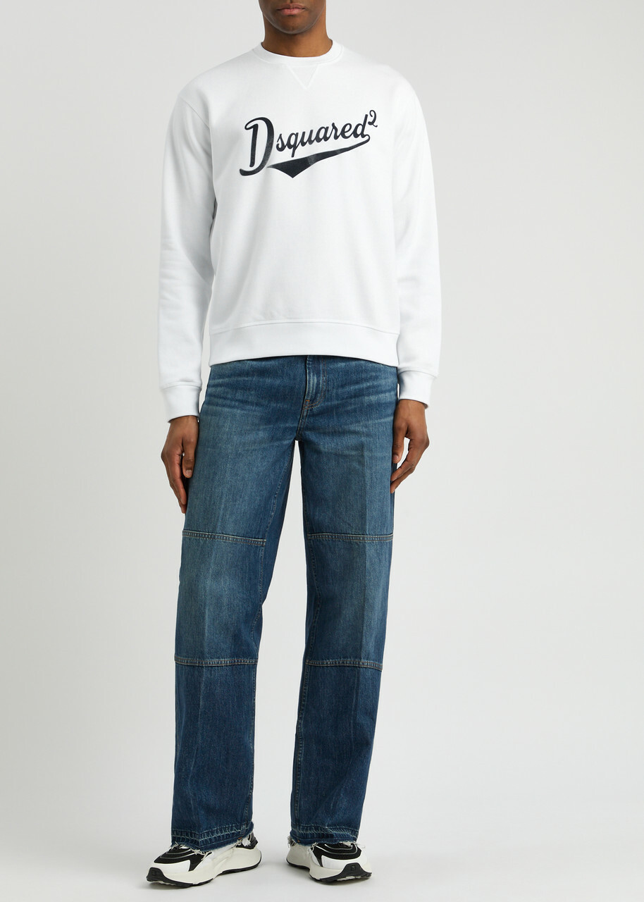 DSQUARED2 Cool Fit Logo Cotton Sweatshirt White
