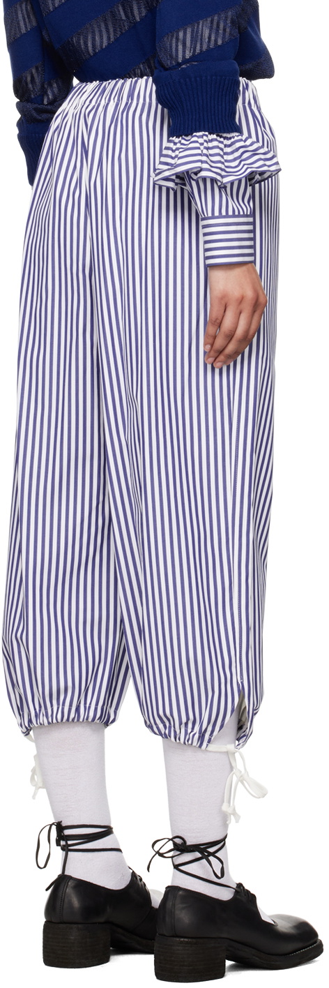Comme des Garçons Girl Navy & White Striped Trousers