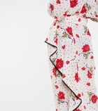 Rodarte - High-rise floral silk crêpe midi skirt