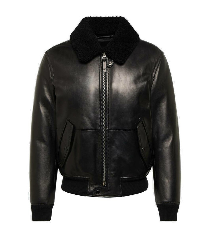 Photo: Tom Ford Shearling-trimmed leather jacket