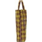 Gucci Yellow and Burgundy Medium Check Tote