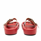 Maison Margiela Men's Leather Strap Sandal in Black/True Red