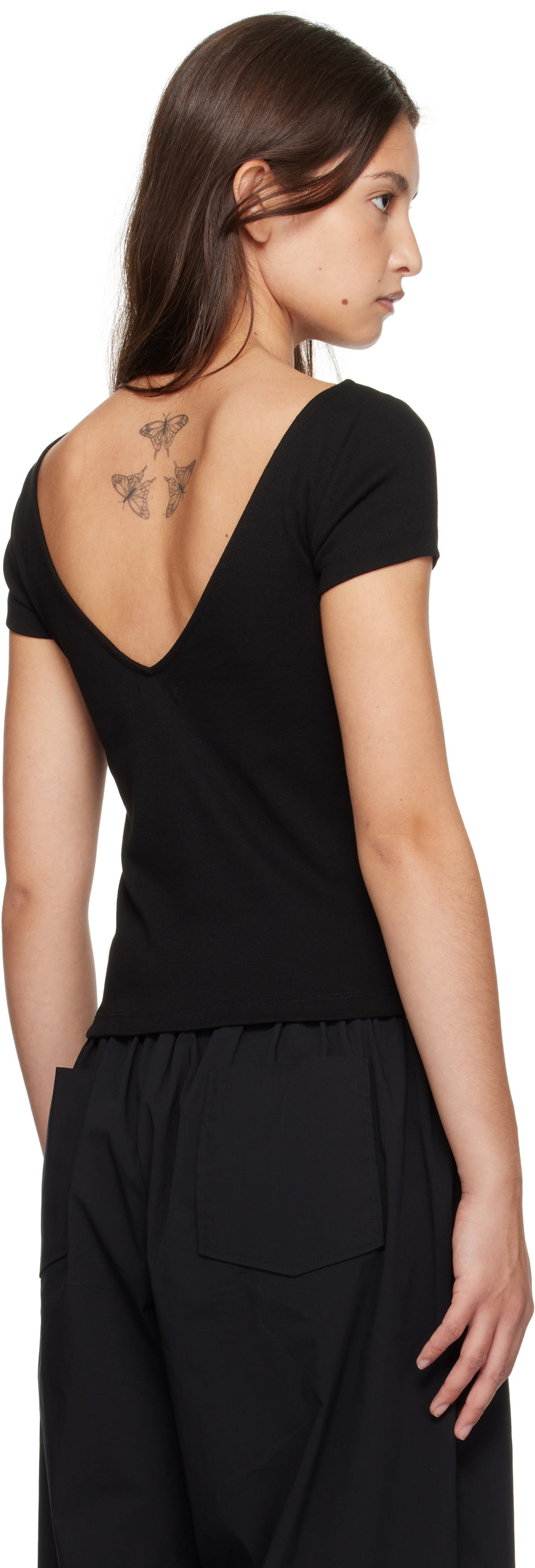 St. Agni Black Organic Cotton Ballet T-shirt