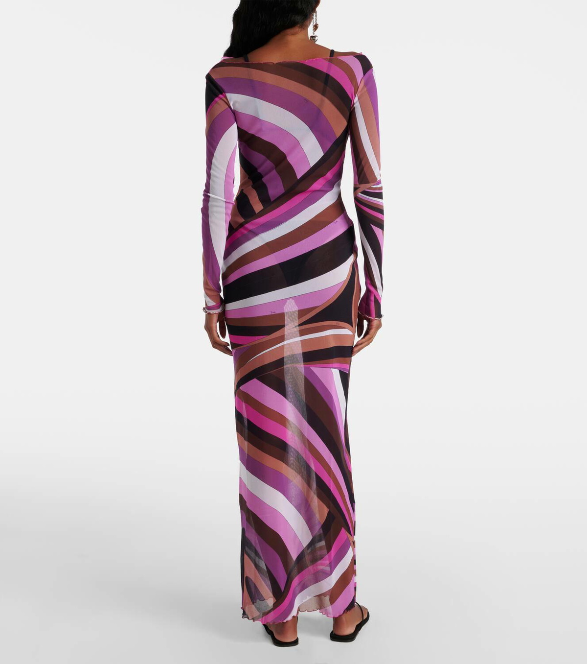 Pucci Iride sheer tulle maxi dress
