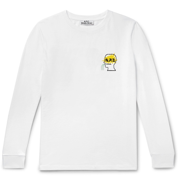Photo: A.P.C. - Brain Dead Logo-Print Cotton-Jersey T-Shirt - White
