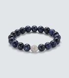 Sydney Evan 14kt white gold beaded bracelet with diamonds