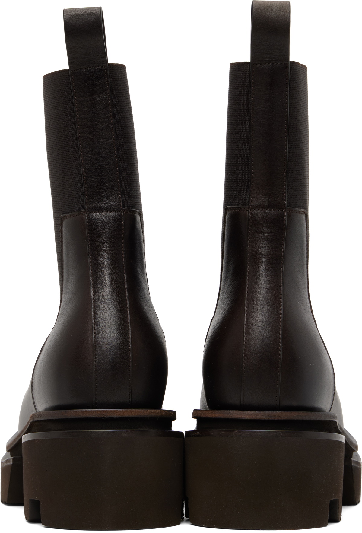 Rick Owens Brown Temple Beatle Bogun Chelsea Boots