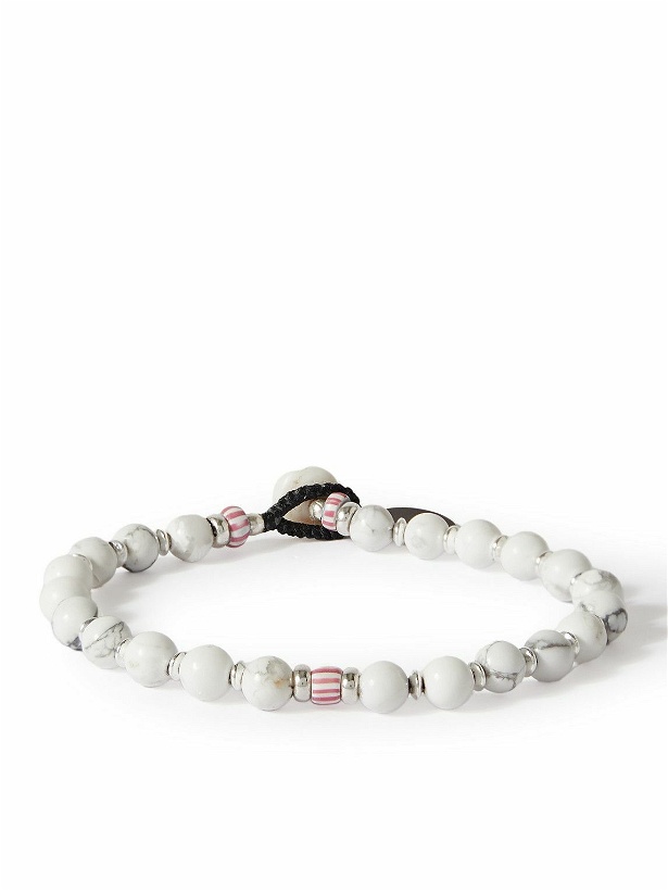 Photo: Mikia - Silver, Howlite and Shell Beaded Bracelet - White
