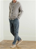 Altea - Fatigue Tapered Garment-Dyed Stretch-Cotton Corduroy Drawstring Trousers - Blue
