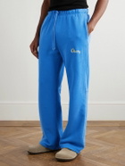 Cherry Los Angeles - Straight-Leg Logo-Embroidered Cotton-Jersey Sweatpants - Blue