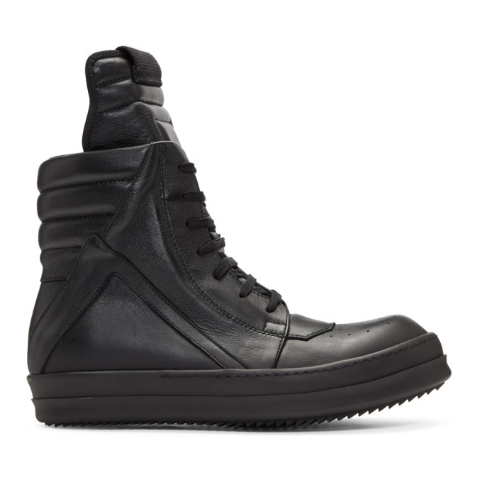 Photo: Rick Owens Black Geobasket High-Top Sneakers