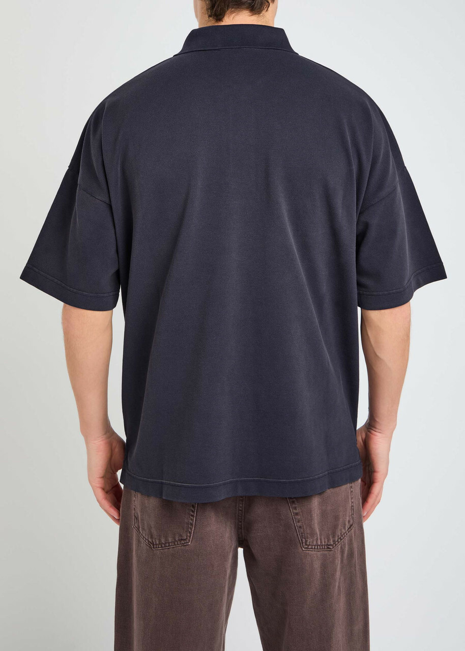 JW Anderson Logo Cotton Polo Shirt Navy