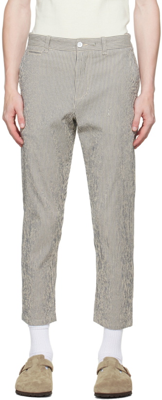 Photo: rag & bone Off-White & Navy Beck Trousers