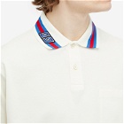 Gucci Men's Collar Logo Polo Shirt in White
