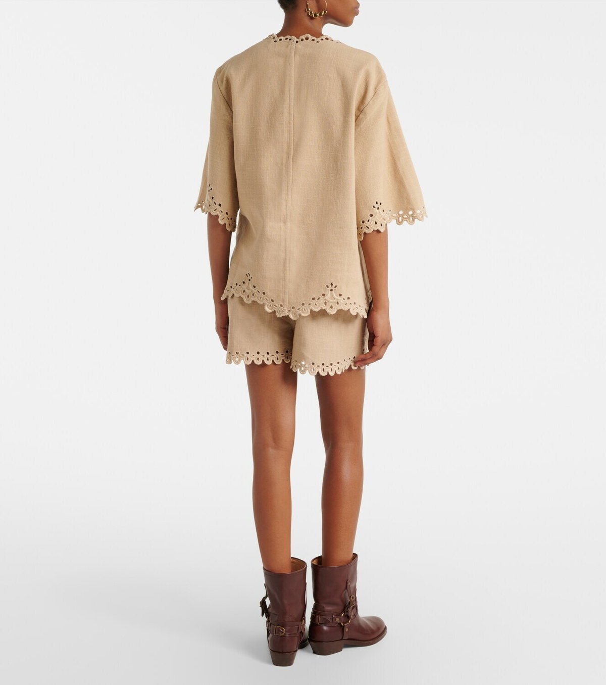 Marant Etoile Balyme embroidered cotton shorts