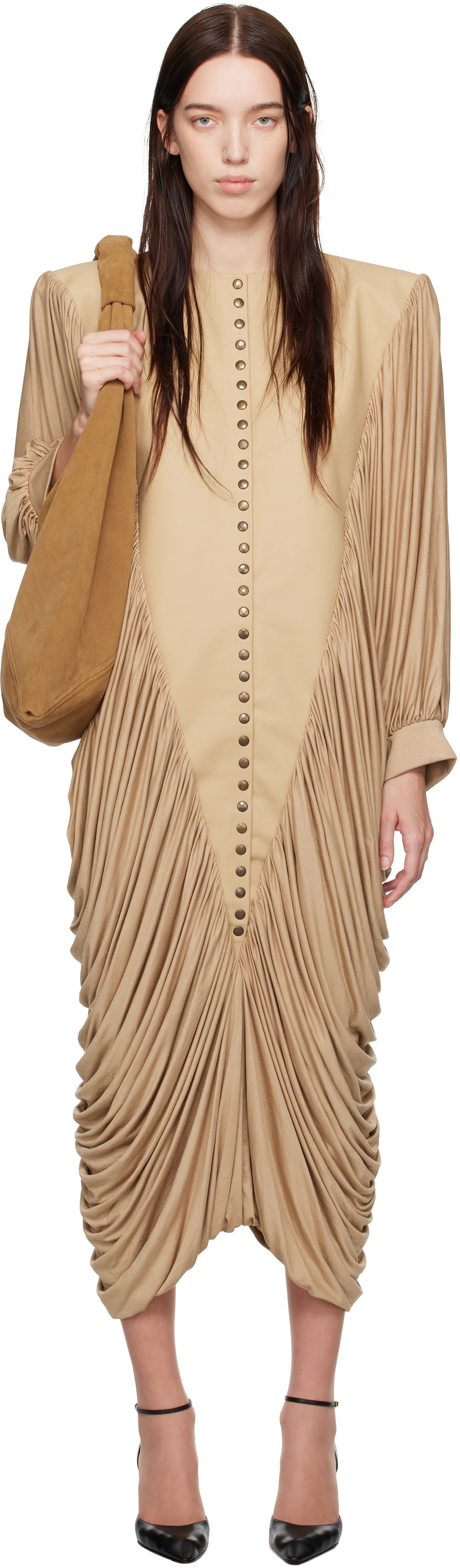 Nicklas Skovgaard Beige Gemma Midi Dress