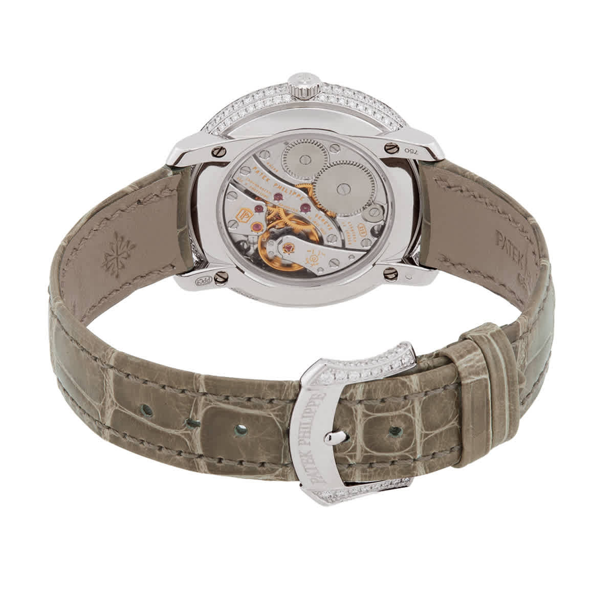 Patek Philippe Complications Hand Wind White Mother of Pearl Dial Ladies Watch 4968G-010